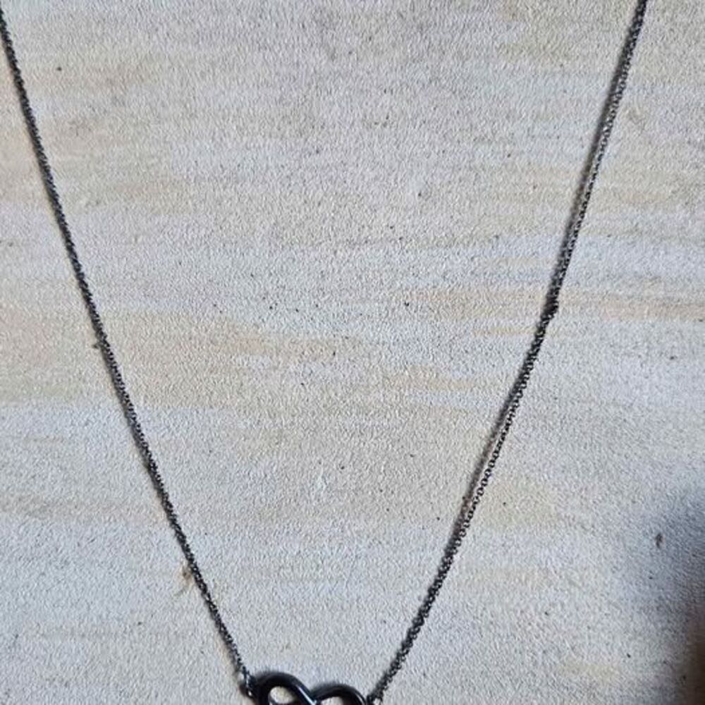 Claire's Infinity Friendship Necklace Gunmetal Tone Adjustable Chain